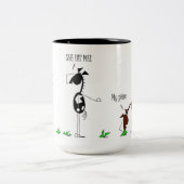 Lustiger PferdeCartoon Zweifarbige Tasse (Mittel)