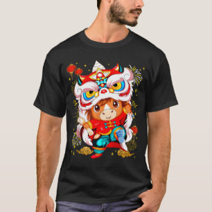 Lustiger Pferdelöwentanz Chinesisches Neujahr Kind T-Shirt