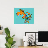 lustiger Pferderennfahrer-Cartoon Poster (Heimbüro)