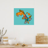 lustiger Pferderennfahrer-Cartoon Poster (Küche)