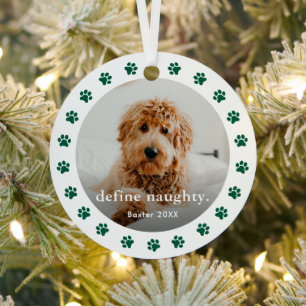 Lustiger Pfotenabdruck 2 Foto Haustier Weihnachten Ornament Aus Metall