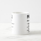 Lustiger PhD-FAQ-Kaffeebecher für Forscher Kaffeetasse (Mittel)