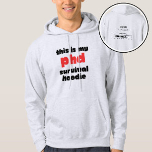 Lustiger PhD-Überlebens-Custom-Doctor-Name-Ladevor Hoodie