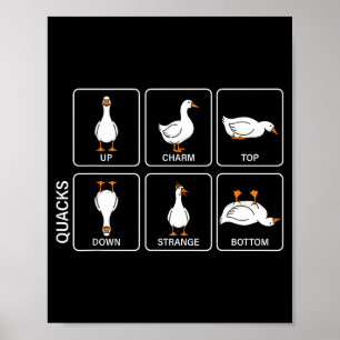 Lustiger Physik-Wortwitz-Enten-Quak-Meme süße Gans Poster