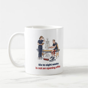 Lustiger Physiotherapeuten-Becher: Sechs bis Acht Kaffeetasse