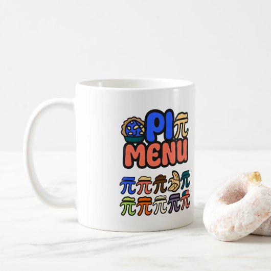 Lustiger Pi-Menü-Kaffeebecher – Geschenk für Mathe Kaffeetasse (Mit Donut)