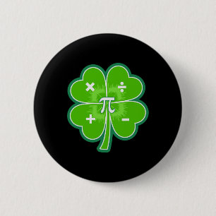 Lustiger Pi-Tag-Mathe-Patricks-Tag-Glück Kleeblatt Button