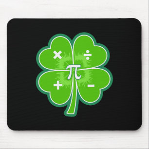 Lustiger Pi-Tag-Mathe-Patricks-Tag-Glück-Kleeblatt Mousepad