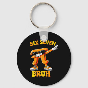 Lustiger Pi-Tag Six Seven Bruh 6 7 Mathe-Meme Kind Schlüsselanhänger