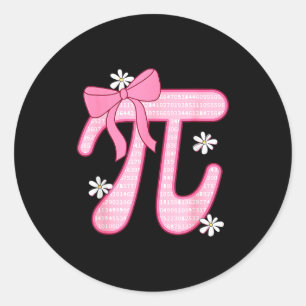 Lustiger Pi-Tag Spiral Pi Mathe Coquette Schleife Runder Aufkleber