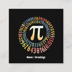 Lustiger Pi-Tag Spiral Zahlen Cool Mathematisch Quadratische Visitenkarte