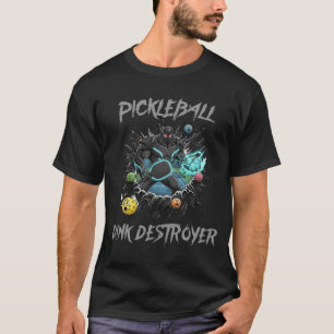 Lustiger Pickleball-Dink-Zerstörer-Maskottchen T-Shirt