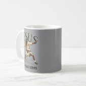 Lustiger Pickleball Jesus, der, der serviert Kaffeetasse (Vorderseite Links)