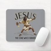 Lustiger Pickleball Jesus, der, der serviert Mousepad (Mit Mouse)