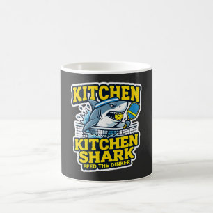 Lustiger Pickleball-Kaffeebecher Kitchen Shark Kaffeetasse