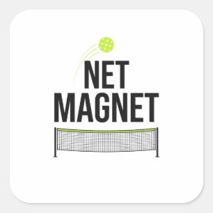 Lustiger Pickleball-Netz-Magnet-Sticker Quadratischer Aufkleber