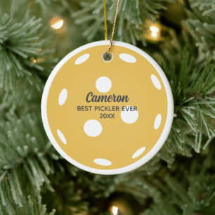 Lustiger Pickleball personalisierter Name oder ben Keramik Ornament