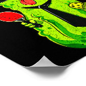 Lustiger Pickleball-Pickle mit Krawatte & Sonnenbr Poster (Ecke)