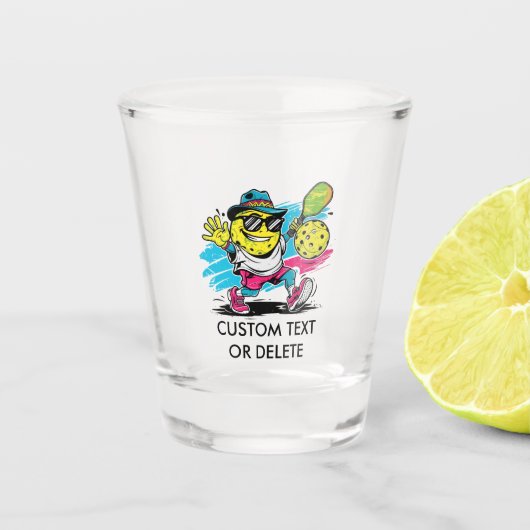 lustiger Pickleball Schnapsglas (Vorderseite)