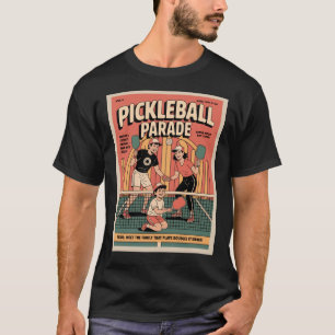 Lustiger Pickleball-Serve-Zuerst-essen-später-Post T-Shirt