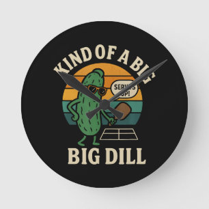 Lustiger Pickleball-Sozialclub Big Dill Runde Wanduhr