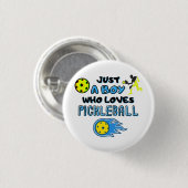 Lustiger Pickleball-Spieler Nur Ein Junge Der Pick Button (Vorne & Hinten)