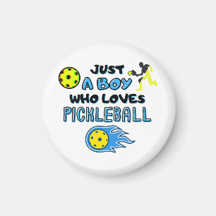 Lustiger Pickleball-Spieler Nur Ein Junge Der Pick Magnet