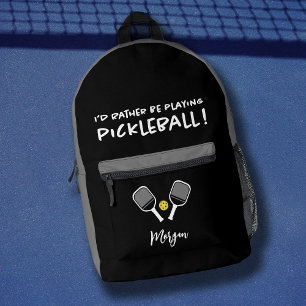 Lustiger Pickleball-Sport, anpassbarer Name, Schwa Bedruckter Rucksack