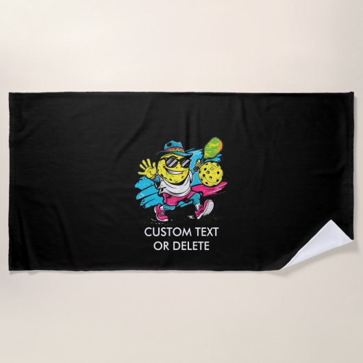 lustiger Pickleball Strandtuch (Vorderseite)