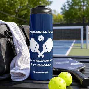 Lustiger Pickleball-Vater-Name Blau Thermosbecher