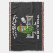 Lustiger Pickleballspieler Decke (Vorderseite Vertikal)