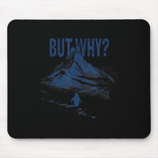 Lustiger Pinguin Aber Warum Retro-Grafik Mousepad (Vorne)
