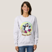 Lustiger Pinguin auf Rollschuhen Sweatshirt (Vorne ganz)