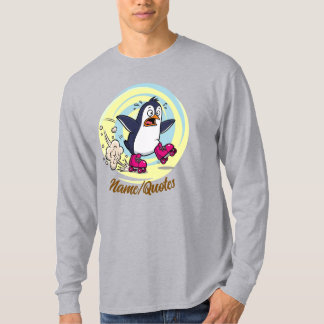Lustiger Pinguin auf Rollschuhen T-Shirt