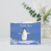 Lustiger Pinguin Danke Postkarte (Stehend Vorderseite)