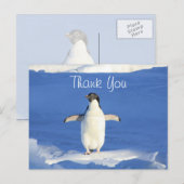 Lustiger Pinguin Danke Postkarte (Vorne/Hinten)