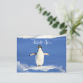 Lustiger Pinguin Danke Postkarte (Stehend Vorderseite)