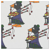 Lustiger Pinguin, der Dudelsack-Kunst-Vorlage Stoff (Nahaufnahme)