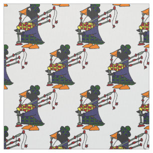 Lustiger Pinguin, der Dudelsack-Kunst-Vorlage Stoff