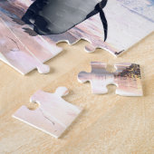 Lustiger Pinguin gehen auf einen See mit Eis Puzzle (Seite)