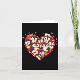 Lustiger Pinguin Herz Valentinstag Pinguin Damen H Karte
