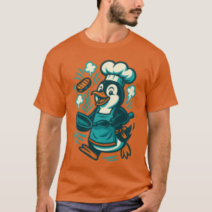 Lustiger Pinguin-Koch-Comic-Küchenfreund T-Shirt