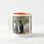 Lustiger Pinguin Memes mit lustigen Zweifarbige Tasse (Vorderseite Links)