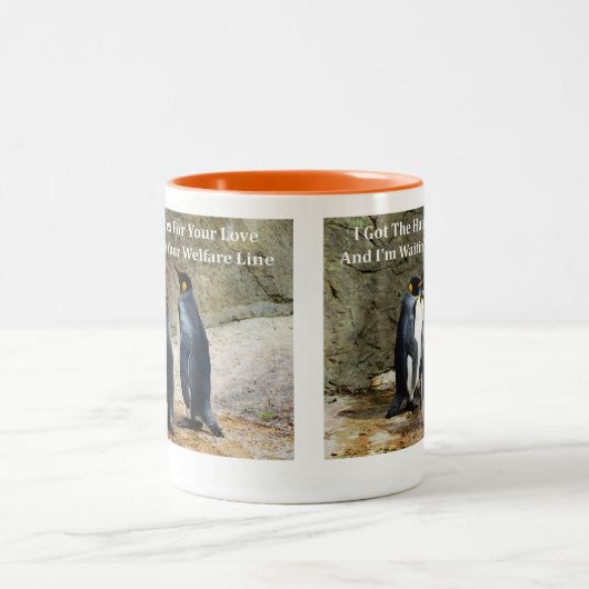 Lustiger Pinguin Memes mit lustigen Zweifarbige Tasse (Mittel)