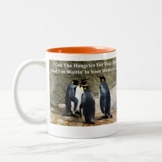 Lustiger Pinguin Memes mit lustigen Zweifarbige Tasse (Links)