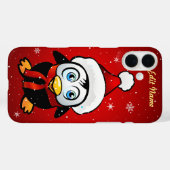 Lustiger Pinguin mit Weihnachtshut Case-Mate iPhone Hülle (Rückseite (Horizontal))