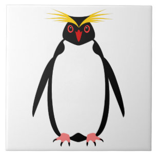 Lustiger Pinguin Rockhopper oder Macaroni Fliese