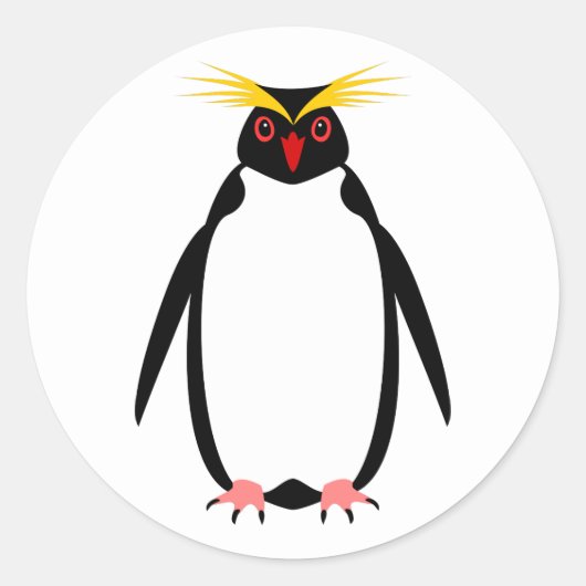 Lustiger Pinguin Rockhopper oder Macaroni Team Runder Aufkleber (Vorderseite)