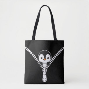 Lustiger Pinguin schaut hervor Tasche