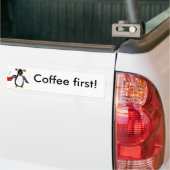 Lustiger Pinguin-trinkender Kaffee Autoaufkleber (Auf Lkw)